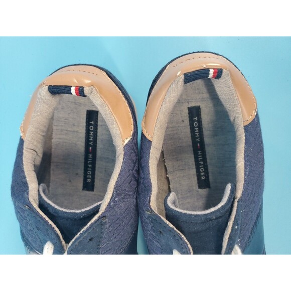 Tommy Hilfiger Sneaker 8.5 Womens Blue Monogram Lace Up Ankle Flat Shoe TWMADDIE - Picture 6 of 13